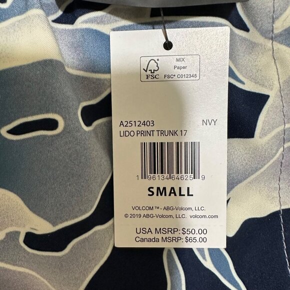 Volcom Men Size‎ S Blue Lido Print Iconic Mod-Tech Swim Board Short NWT - Picture 6 of 8